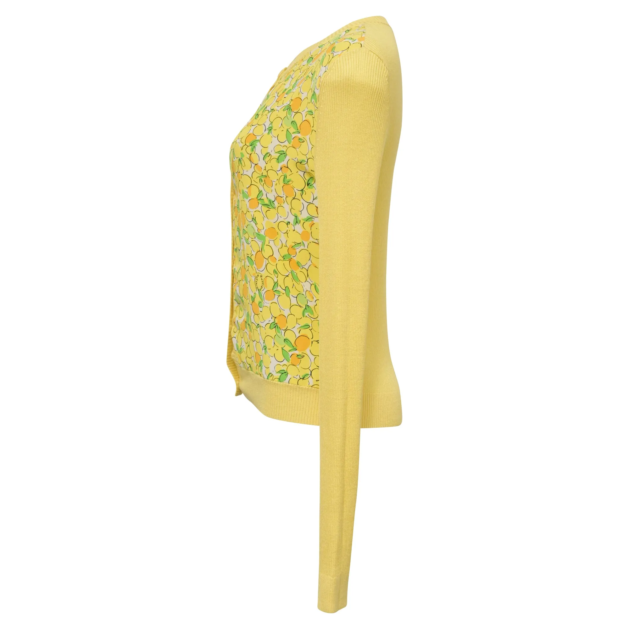 Cardigan Boutique Moschino à boutons fleuri en coton jaune