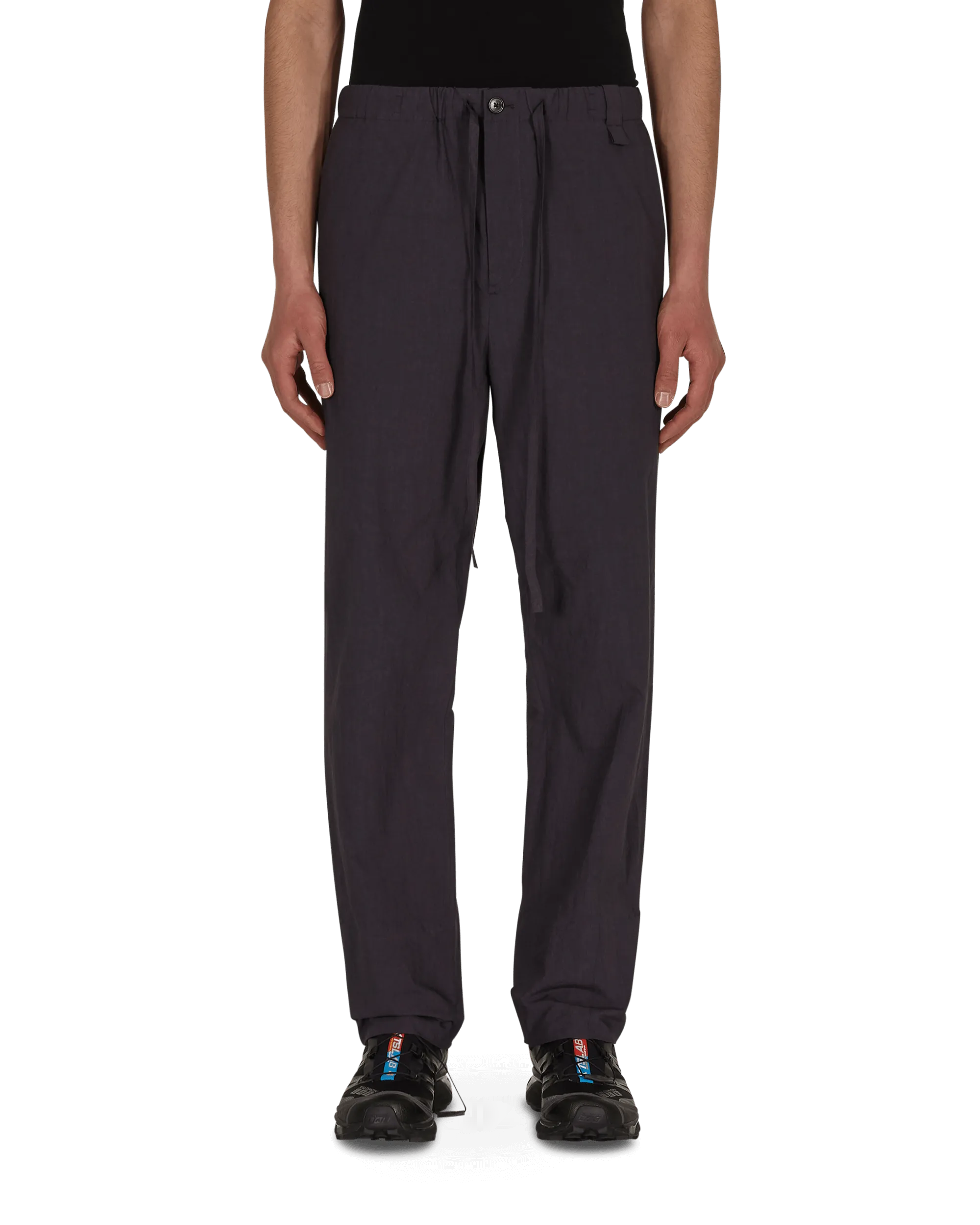 Buckle Waistband Relaxed Trousers Grey