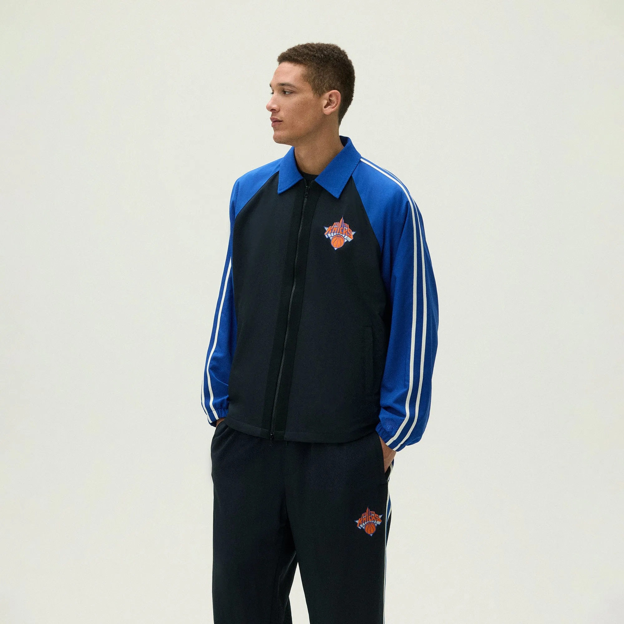 Easy To Match Feature Kith For The New York Knicks Vintage Nylon Jacket - Black
