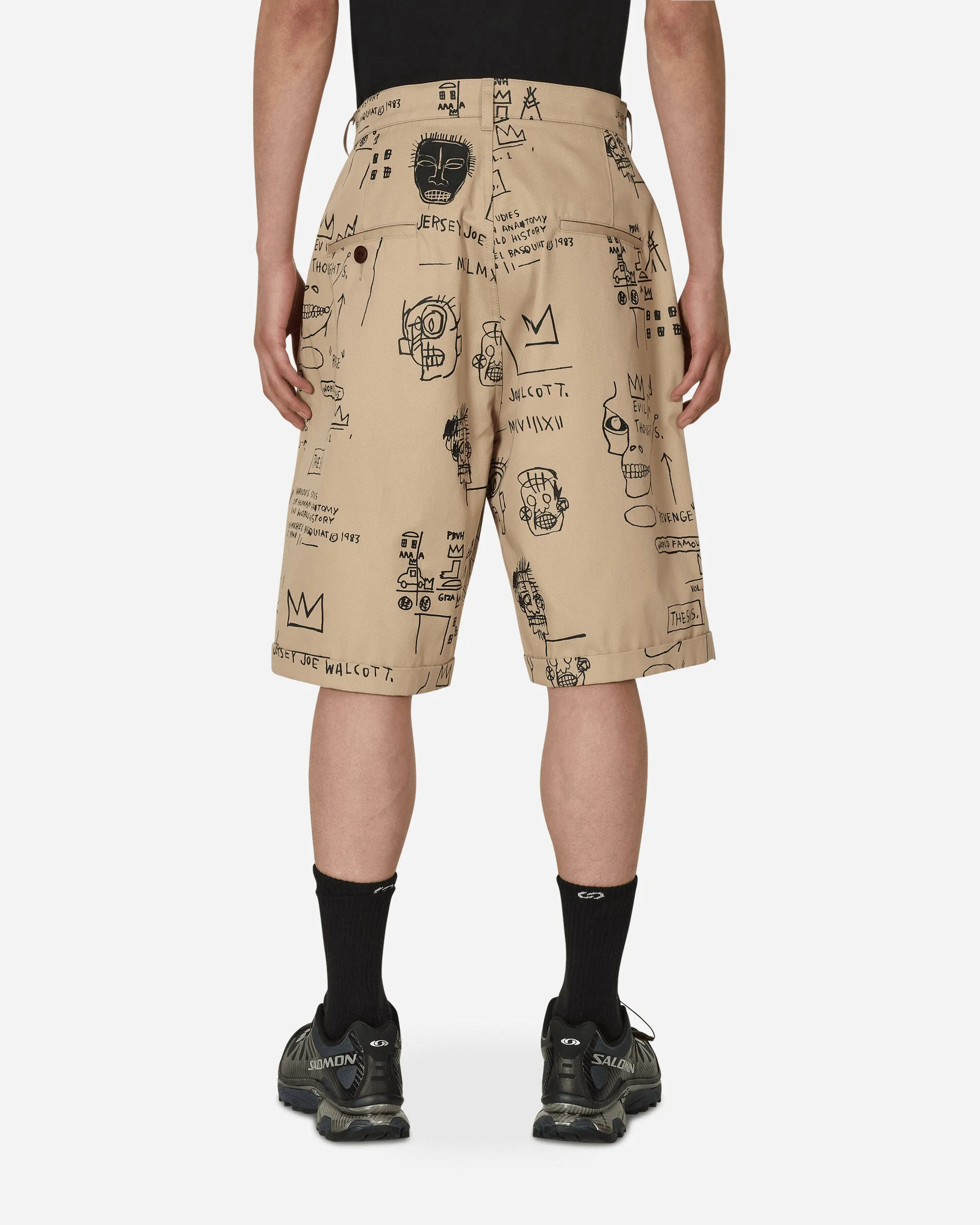 Smooth Cotton Workout Skirt Jean-Michel Basquiat Chino Shorts Beige