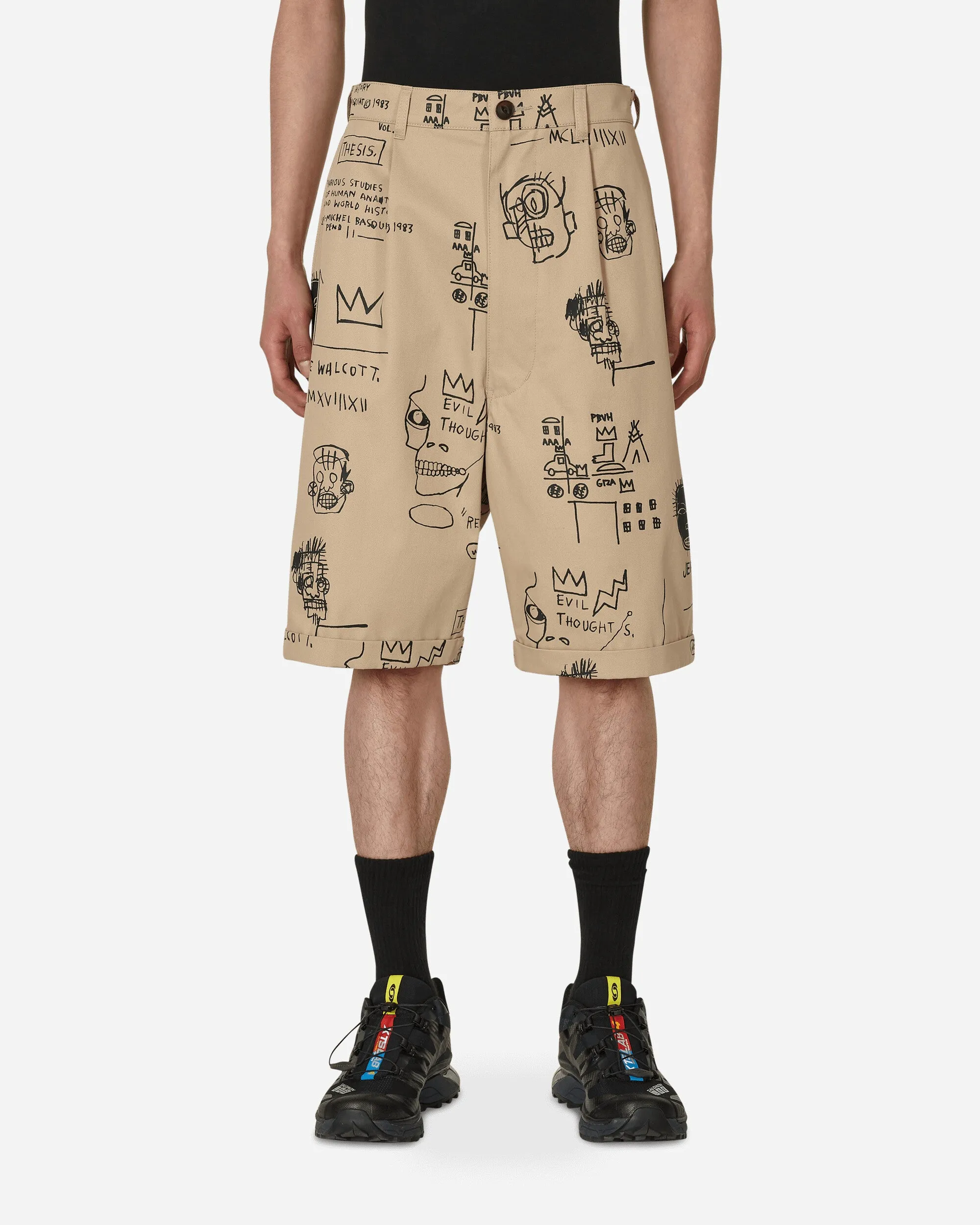 Evolution Odor-Resistant Lining Design Jean-Michel Basquiat Chino Shorts Beige