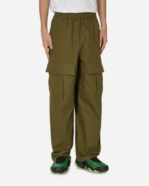 Cargo Trousers Olive Green Smooth Elastic