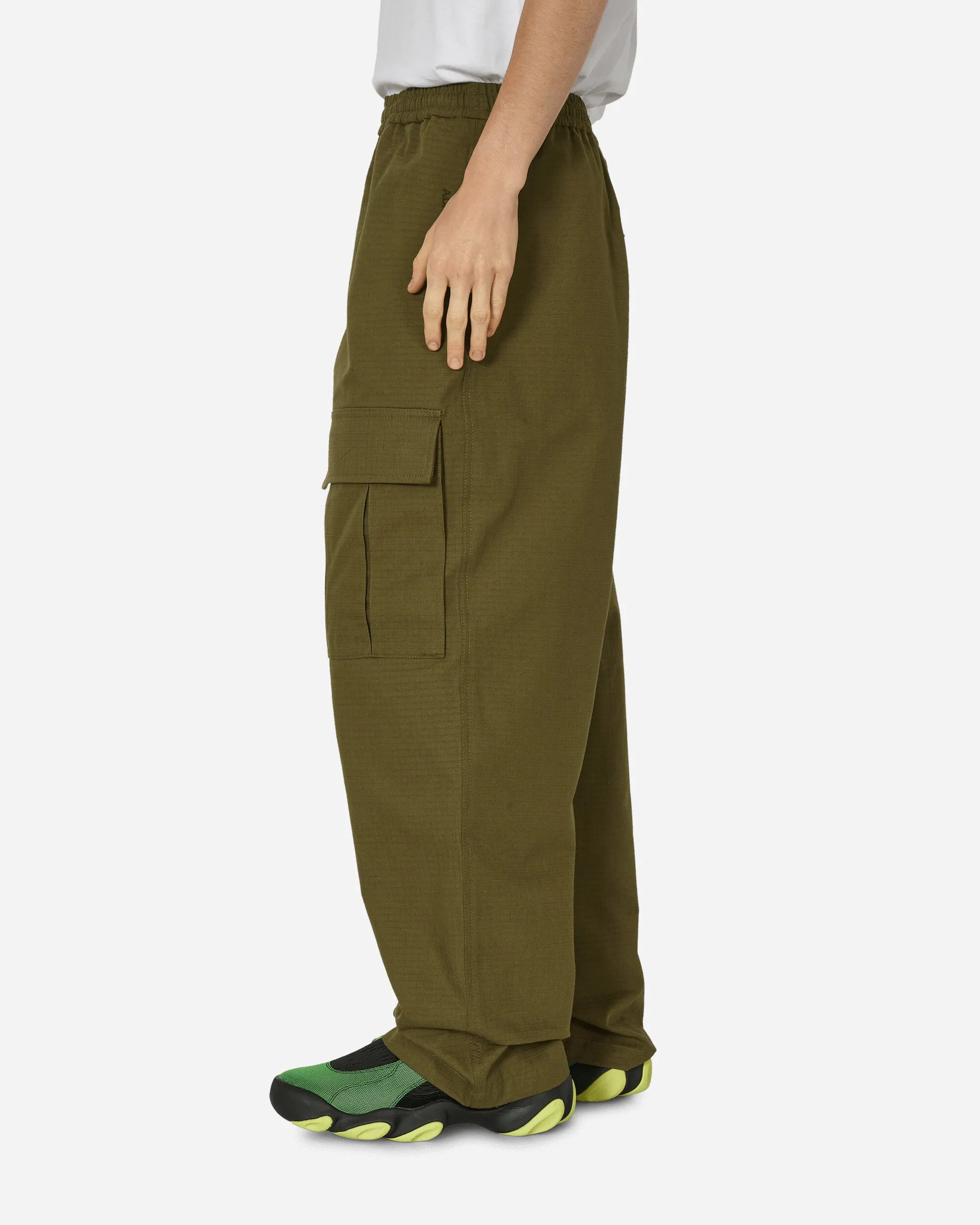 Comfortable Elastic Area Anti-Anxiety Cargo Trousers Olive Green