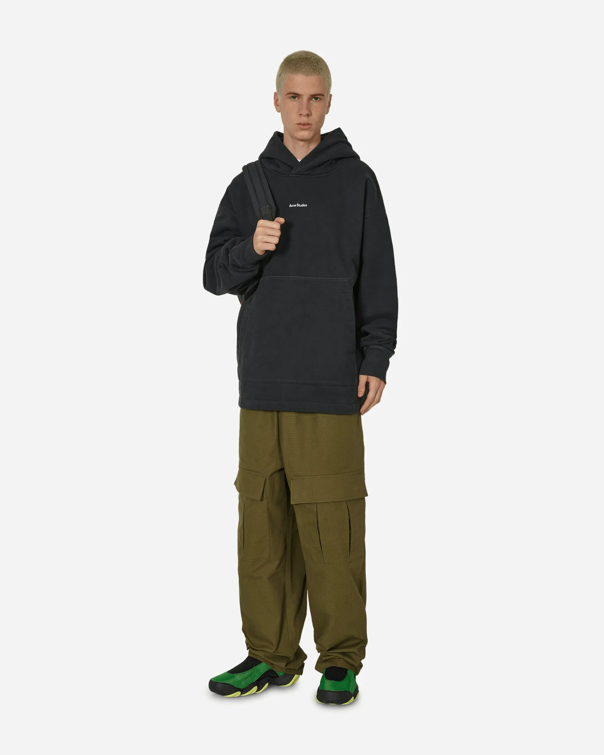 Cargo Trousers Olive Green Vacation Straight Hem Waist