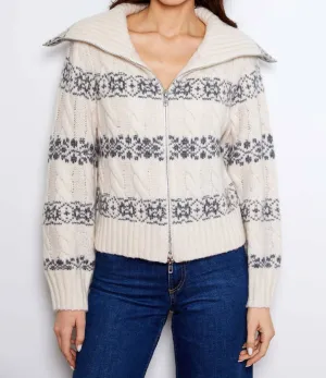 Cardigan Brighton en ivoire combiné