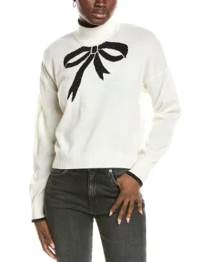 Pull col montant avec nœud lurex en laine cachemire et mélange cachemire Brodie