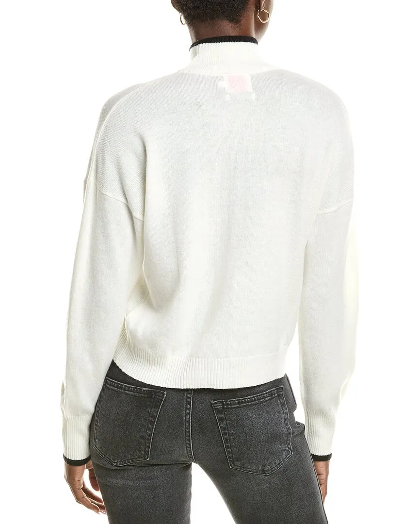 Pull col montant avec nœud lurex en laine cachemire et mélange cachemire Brodie