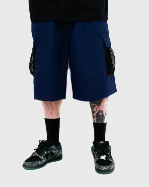 Comfortable Elastic Circumstance Organize Bronze 56K Mesh Cargo Shorts - Navy