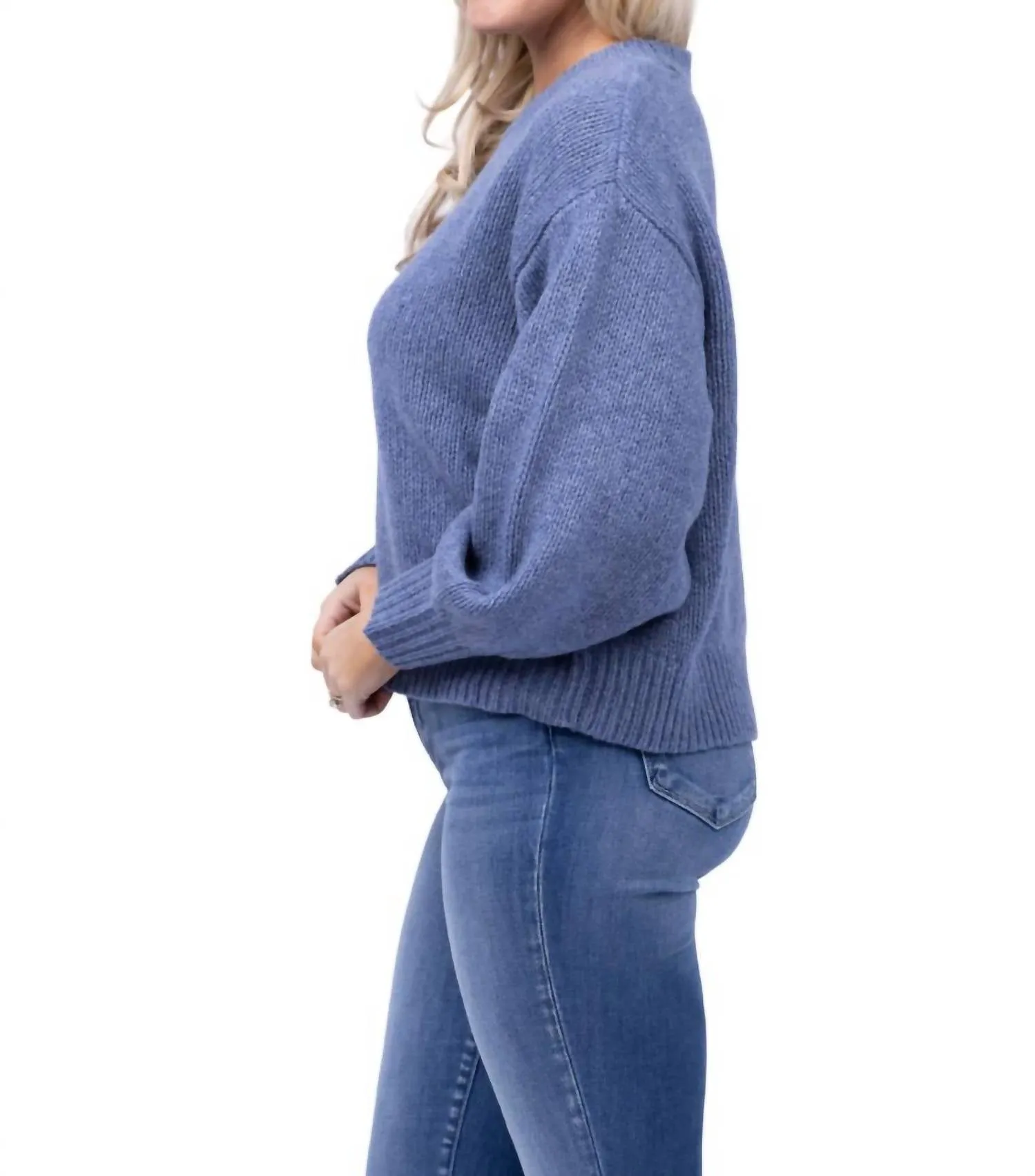 Pullover à bulles en couleur Riverbed