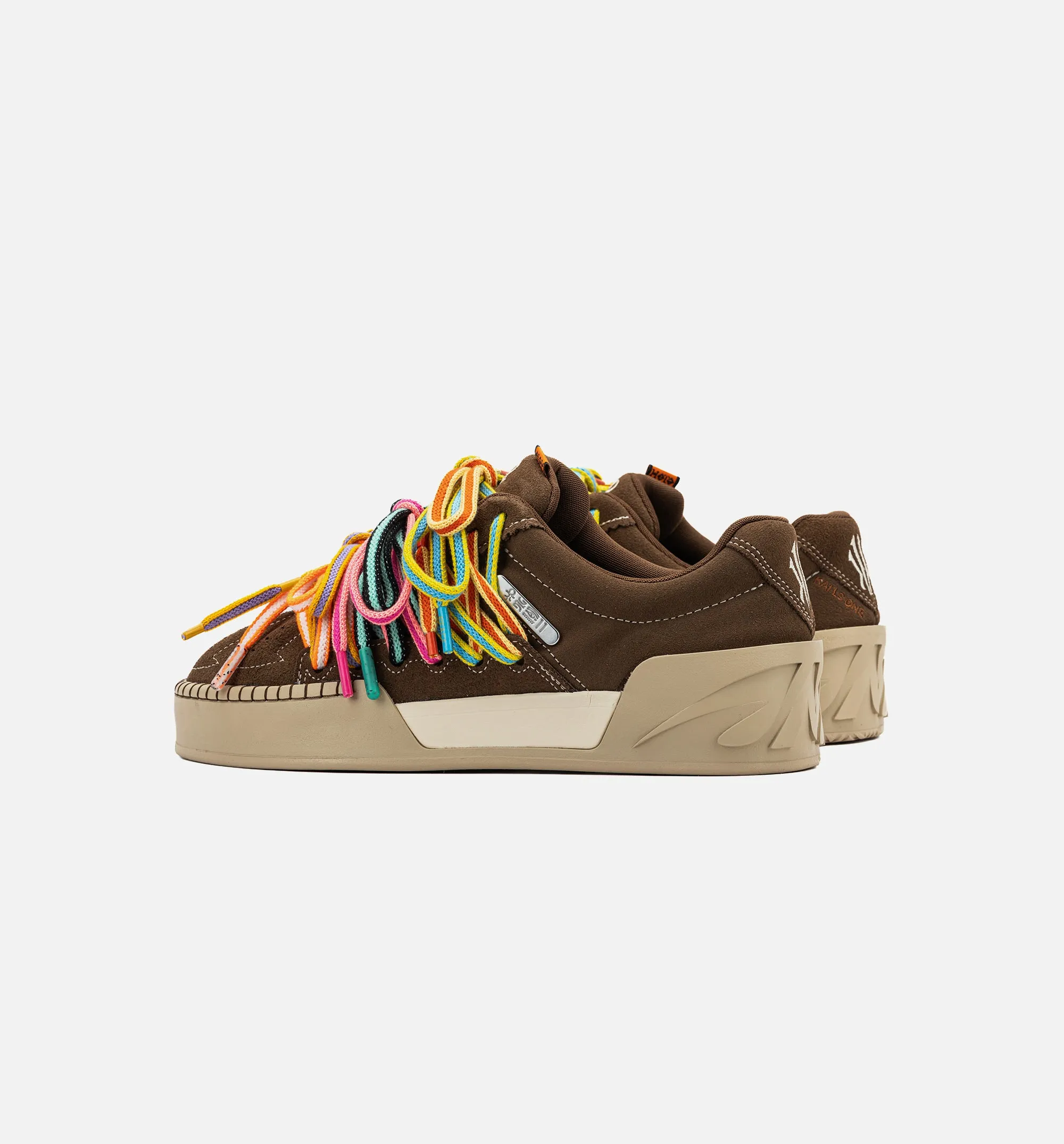Kai Hela Style Mens Lifestyle Shoe - Brown/Multi Silk Fabric