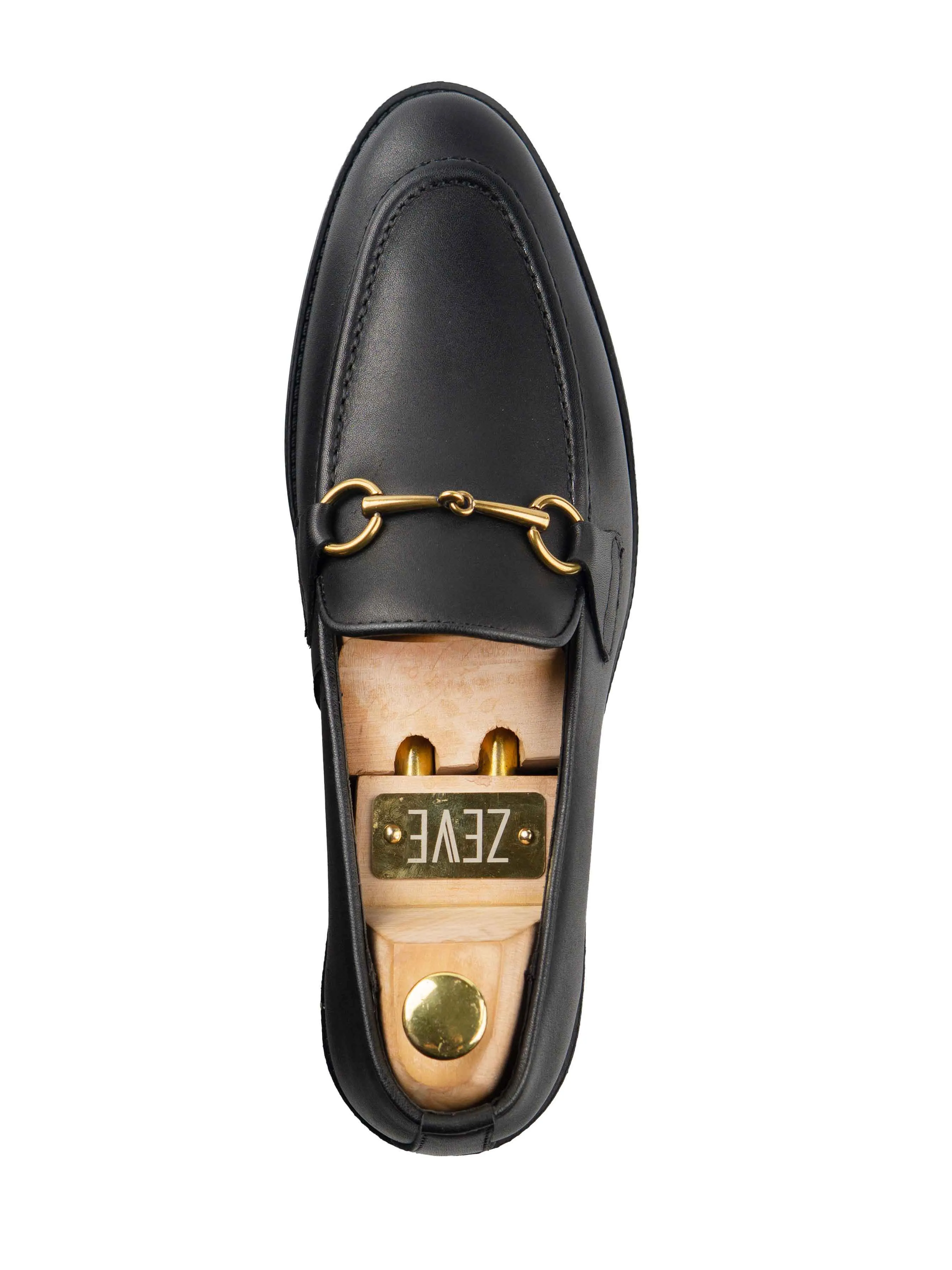 Horsebit Buckle Loafer - Solid Black Leather (Flexi-Sole) Designed to Dominate