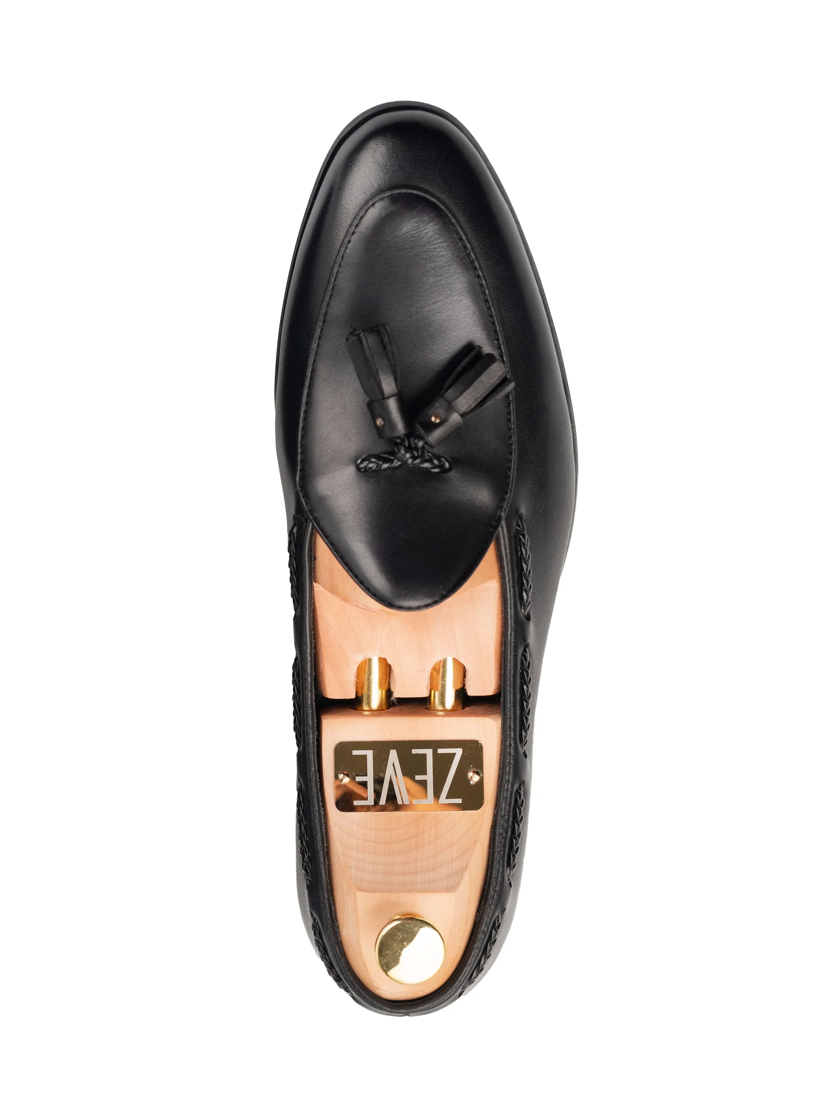 Reflective Padding Lightweight Construction Accessories Design Noel Belgian Loafer Tassel - Solid Black