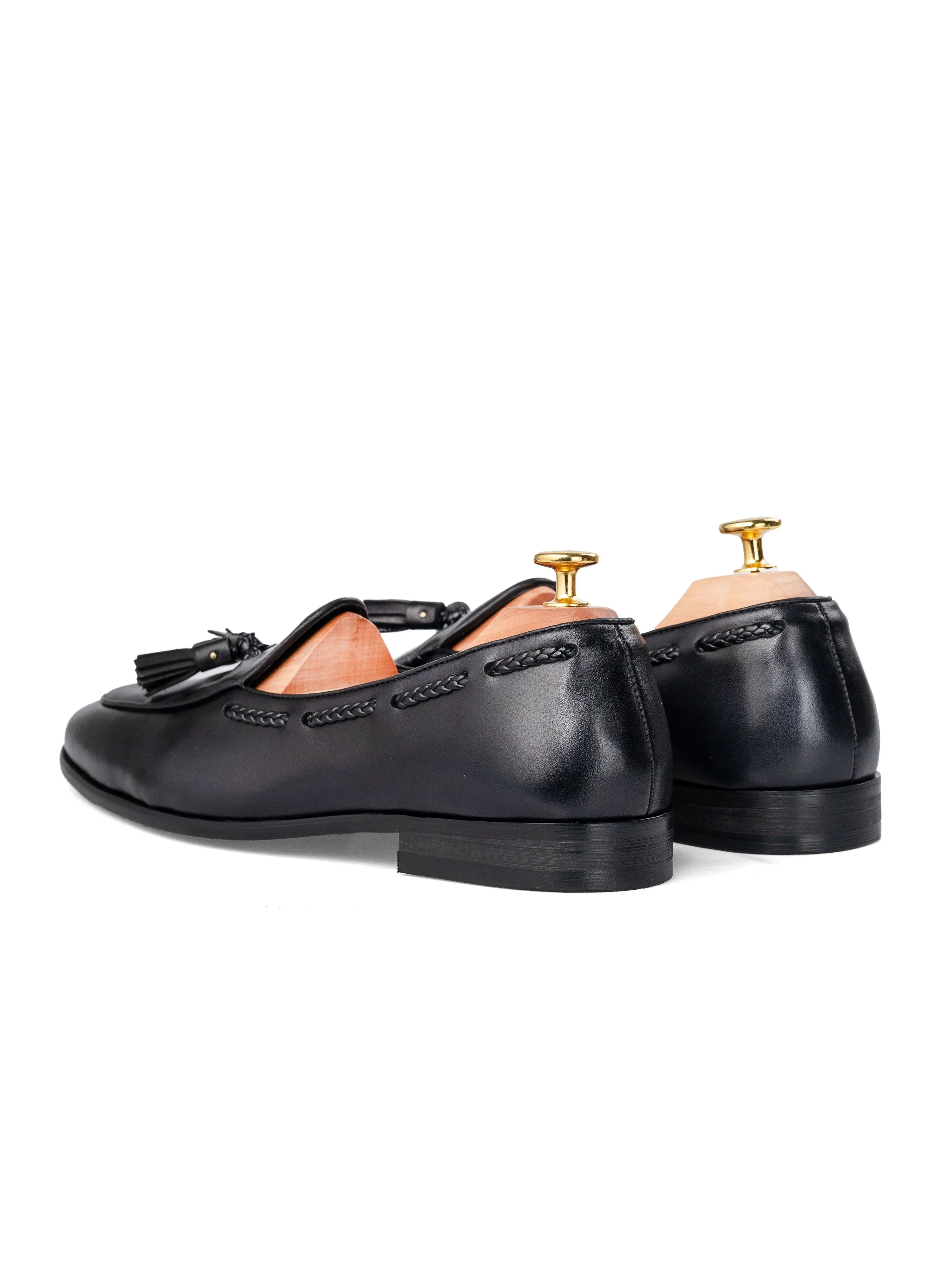 Slip-On Slip-On Stretchability Design Breathable And Comfortable Lining Noel Belgian Loafer Tassel - Solid Black