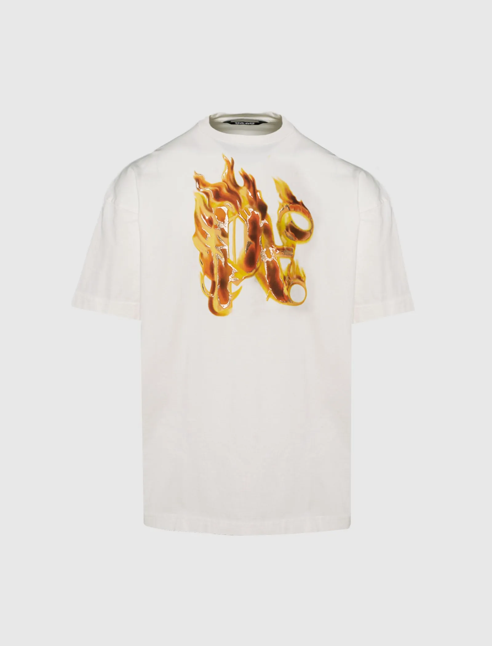Burning Monogram Tee Soft Hip Length Fade-Resistant Fabric
