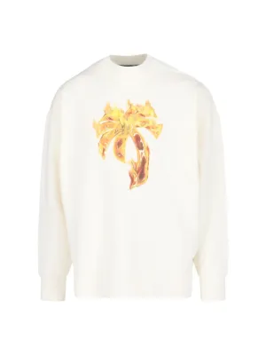 Sweat-shirt imprimé Palmier en Flamme  Off-White