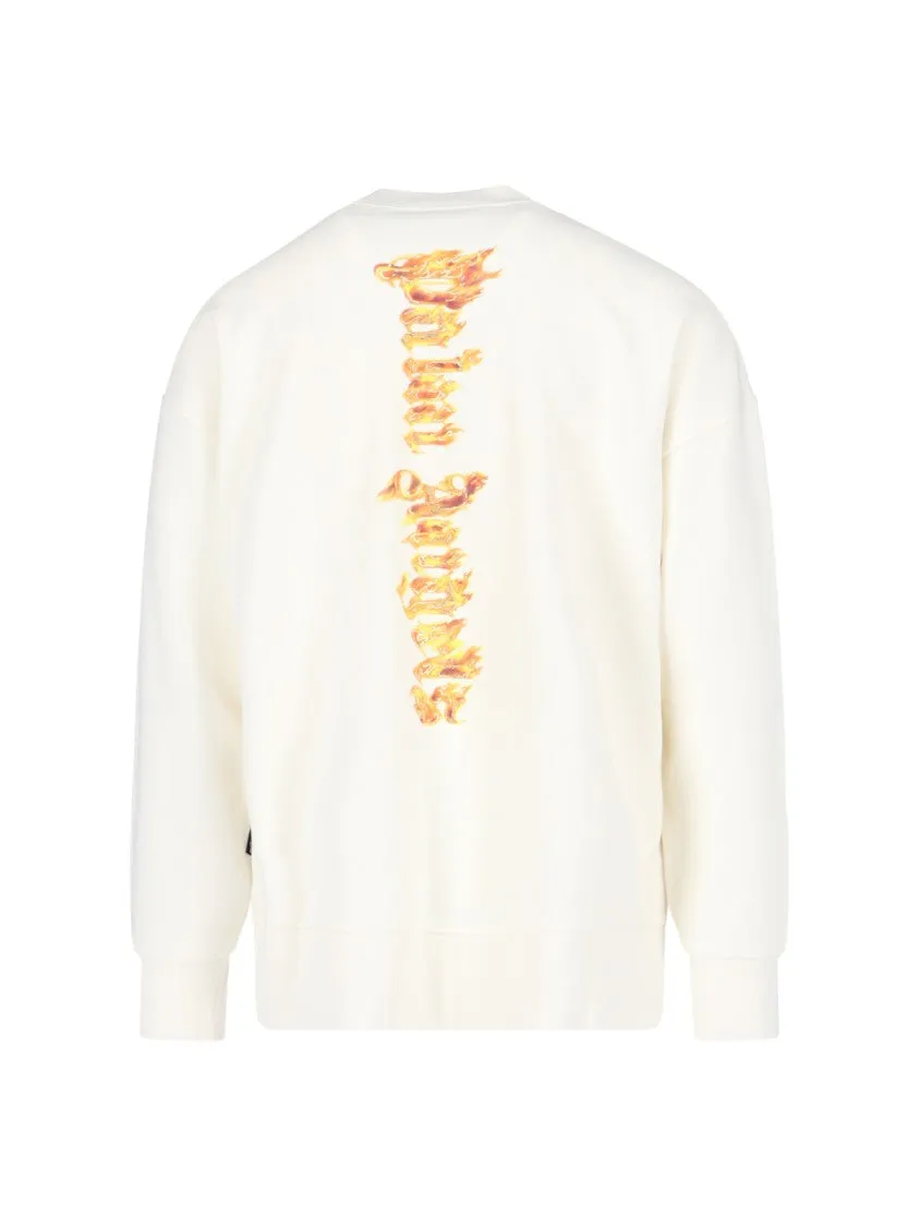 Sweat-shirt imprimé Palmier en Flamme  Off-White