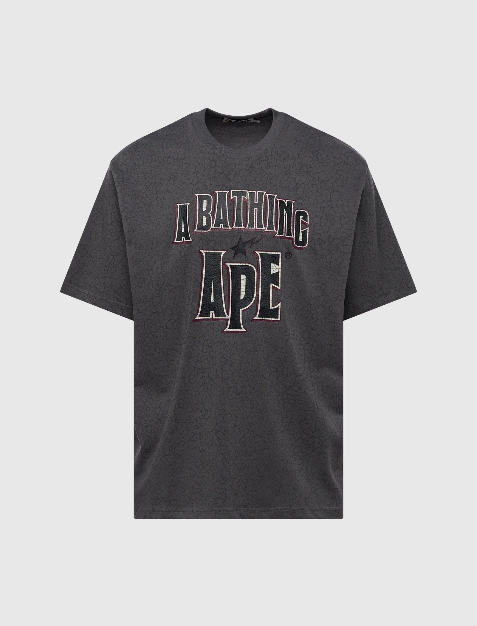 Crack Print Logo Tee Split Sleeves Index Fleece - Lining