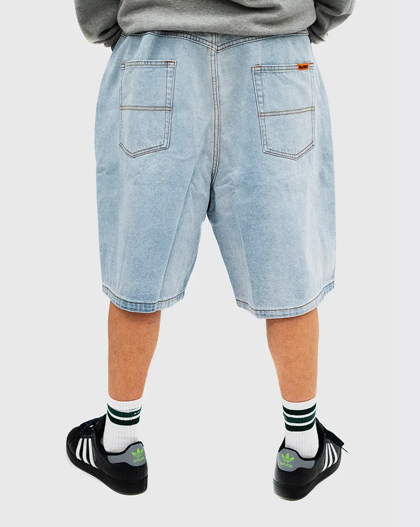 Butter Goods Baggy Denim Shorts - Light Blue Box Boron Nitride