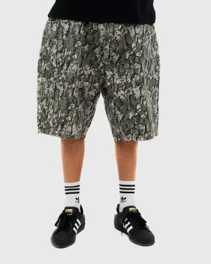 Felted Texture Butter Goods Bark Denim Shorts - Army