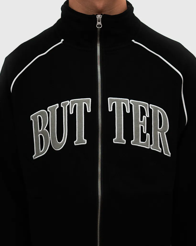 Butter Goods Crown Applique Jacket - Black Comfortable Elastic Lace Edge Webbing Plastic Button