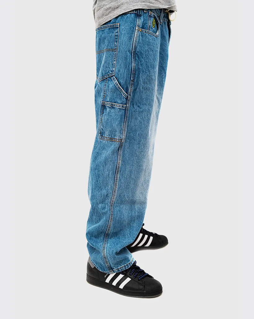 Comfortable Shin Area Support Pillow Butter Goods Weathergear Denim Jeans - Worn Indigo