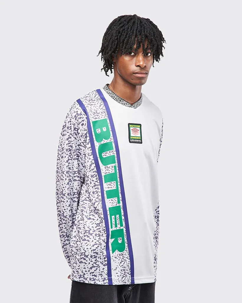 Ribbed - Design Socks Butter Goods X Umbro Goalie L/S Jersey - Cement/Dusk