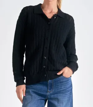Cardigan à boutons en laine noire