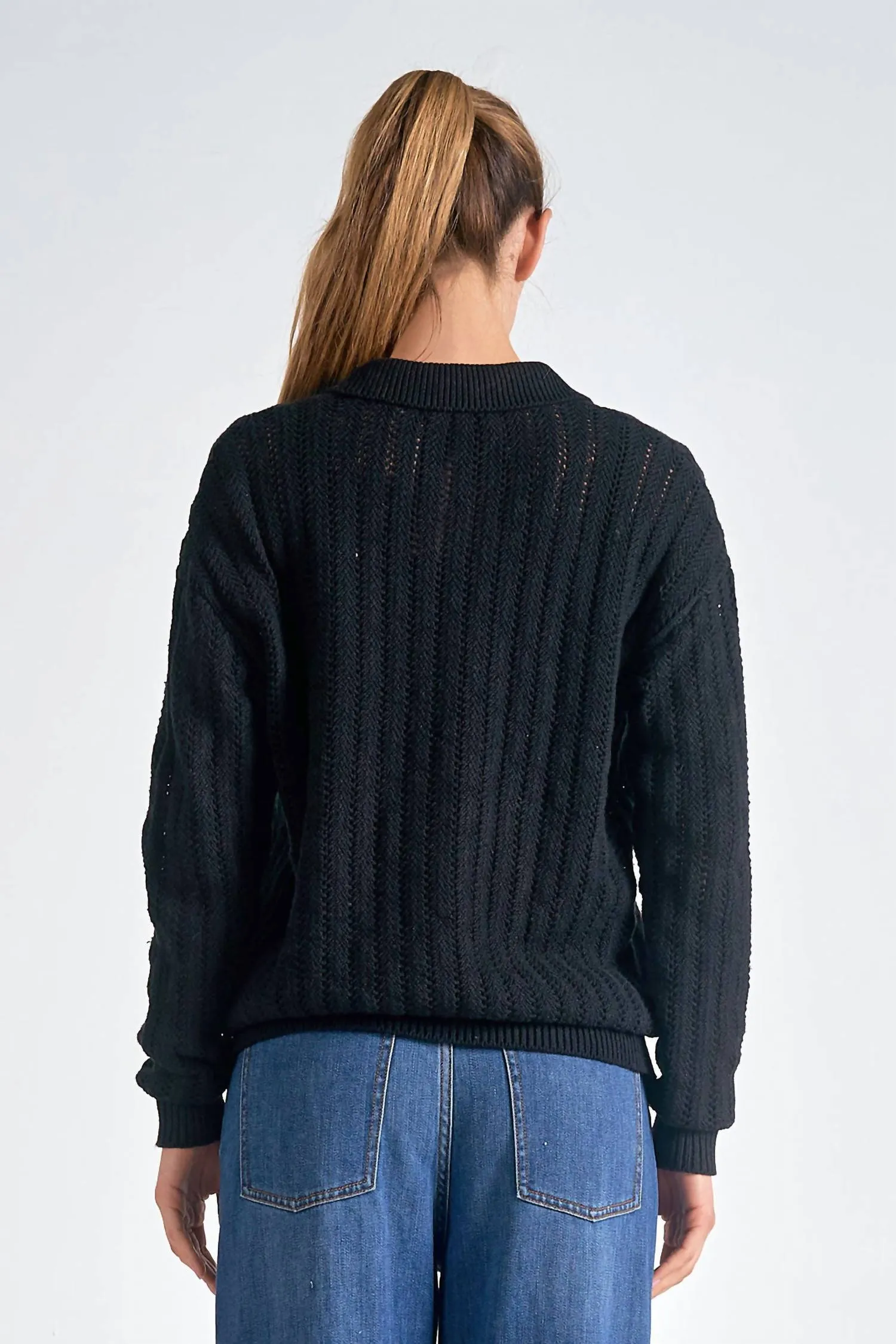 Cardigan à boutons en laine noire