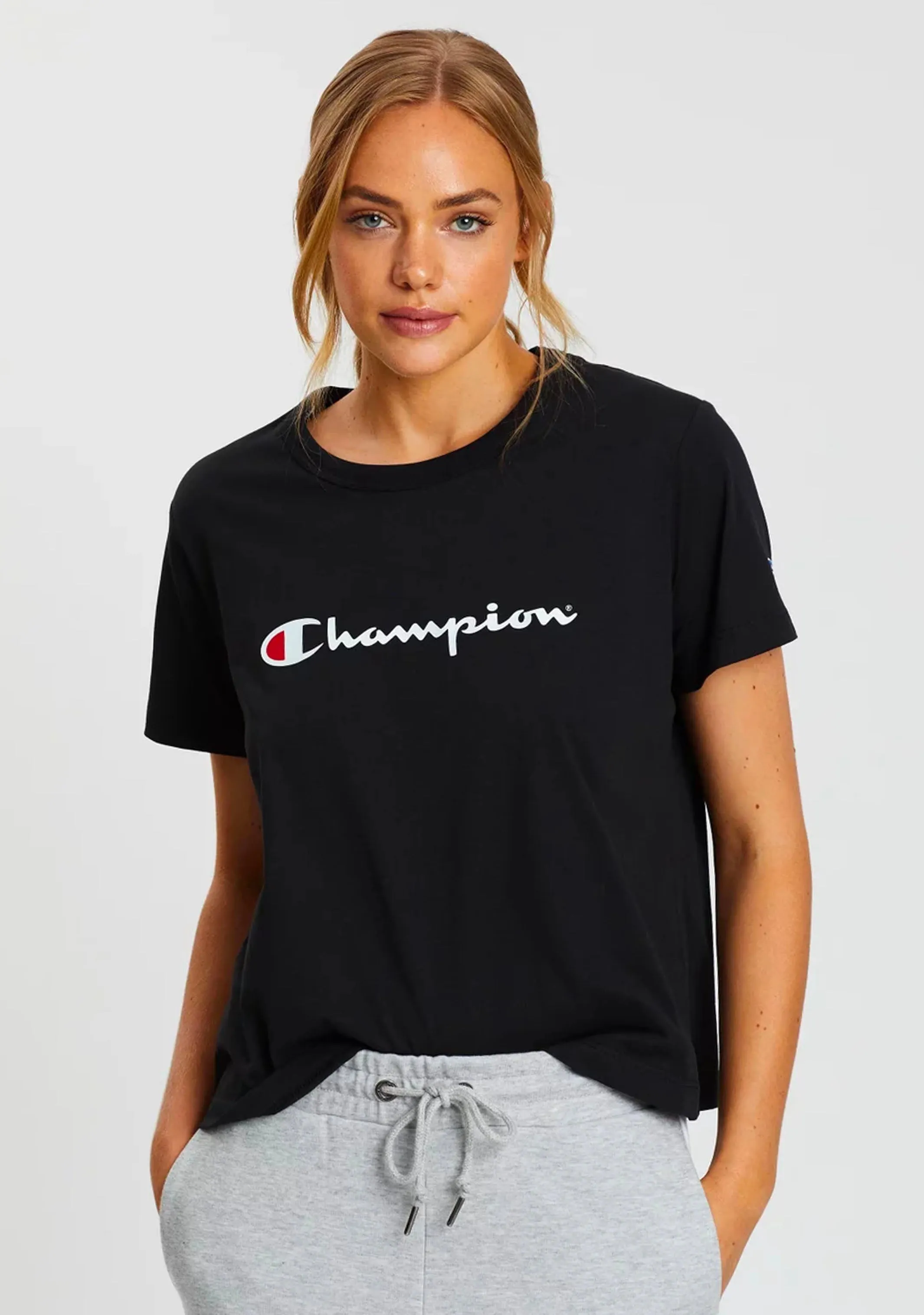 Lending Champion Women'S Script Short Sleeve Tee Black