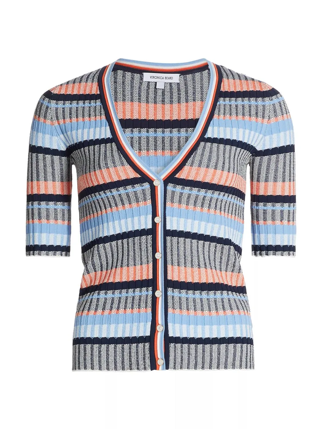 Cardigan côtelé Calliope en bleu multicolore