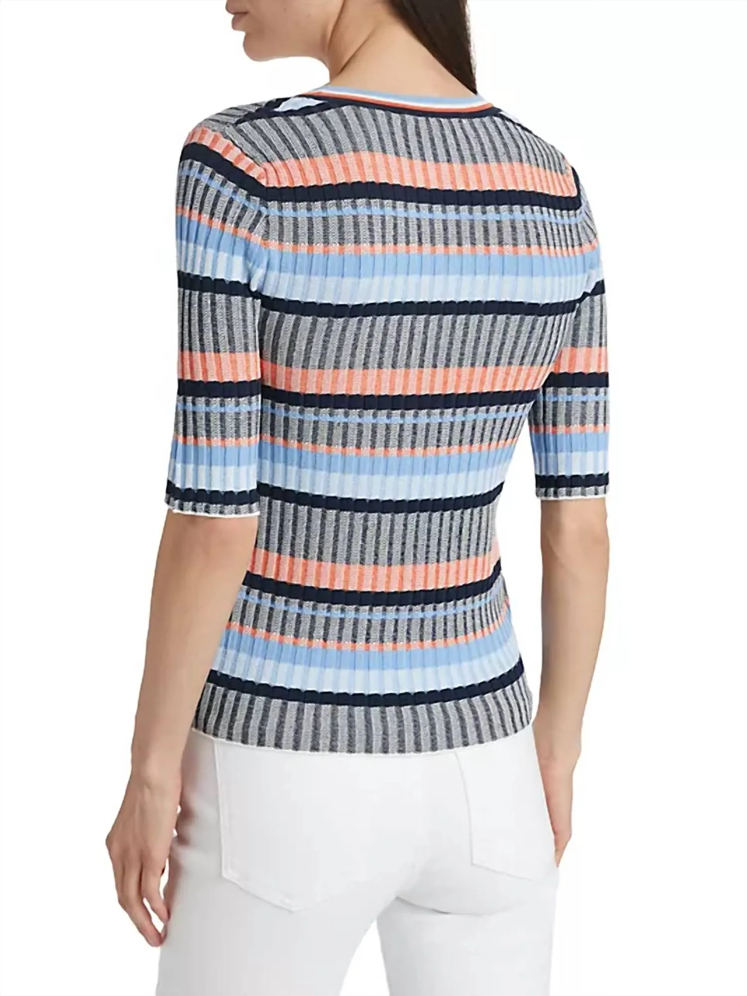 Cardigan côtelé Calliope en bleu multicolore