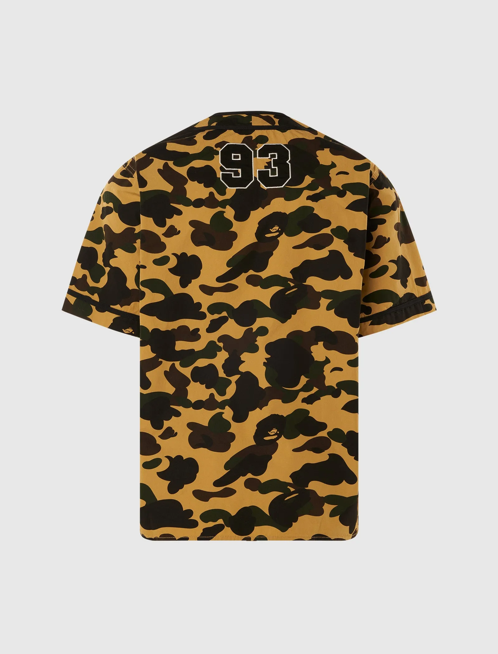 Comfortable Elastic Cord Trim Camo Baseball Shirt