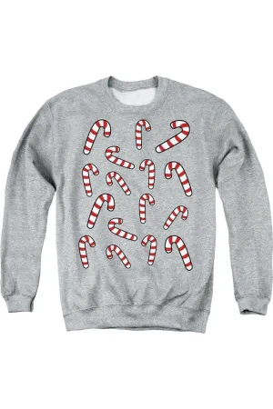 Pull molletonné unisexe adulte à col rond Candy Cane Noël