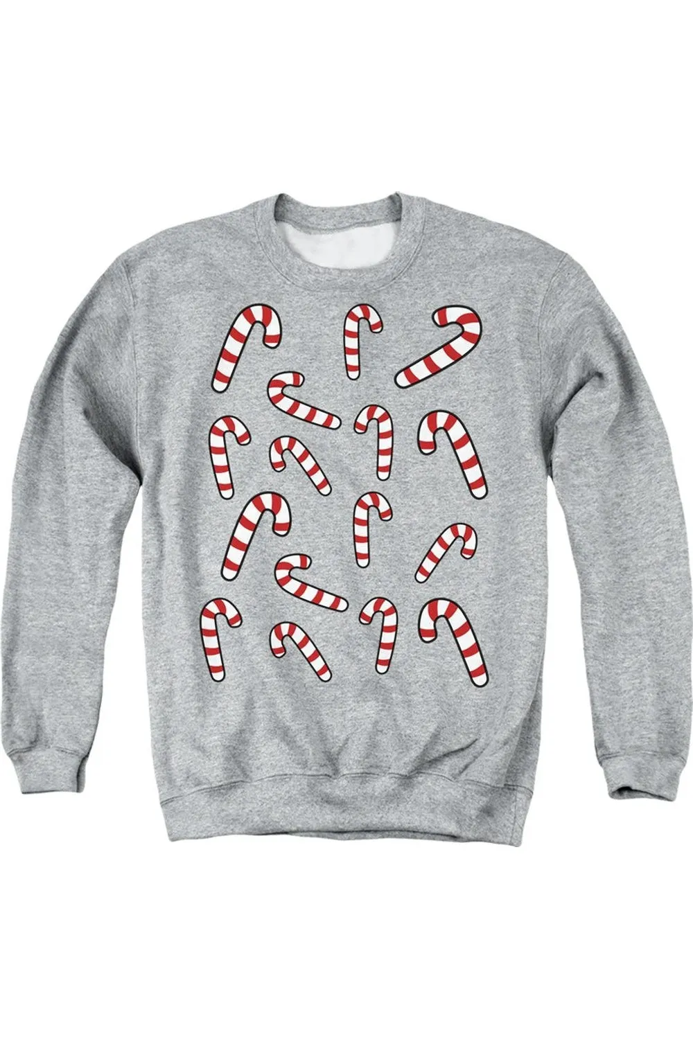 Pull molletonné unisexe adulte à col rond Candy Cane Noël