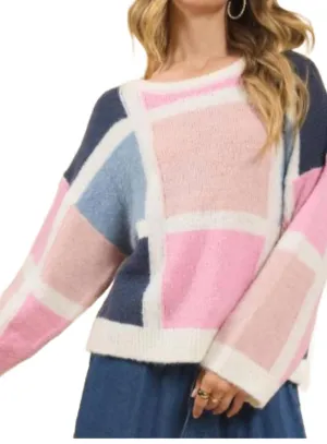 Pull en bonbon multicolore