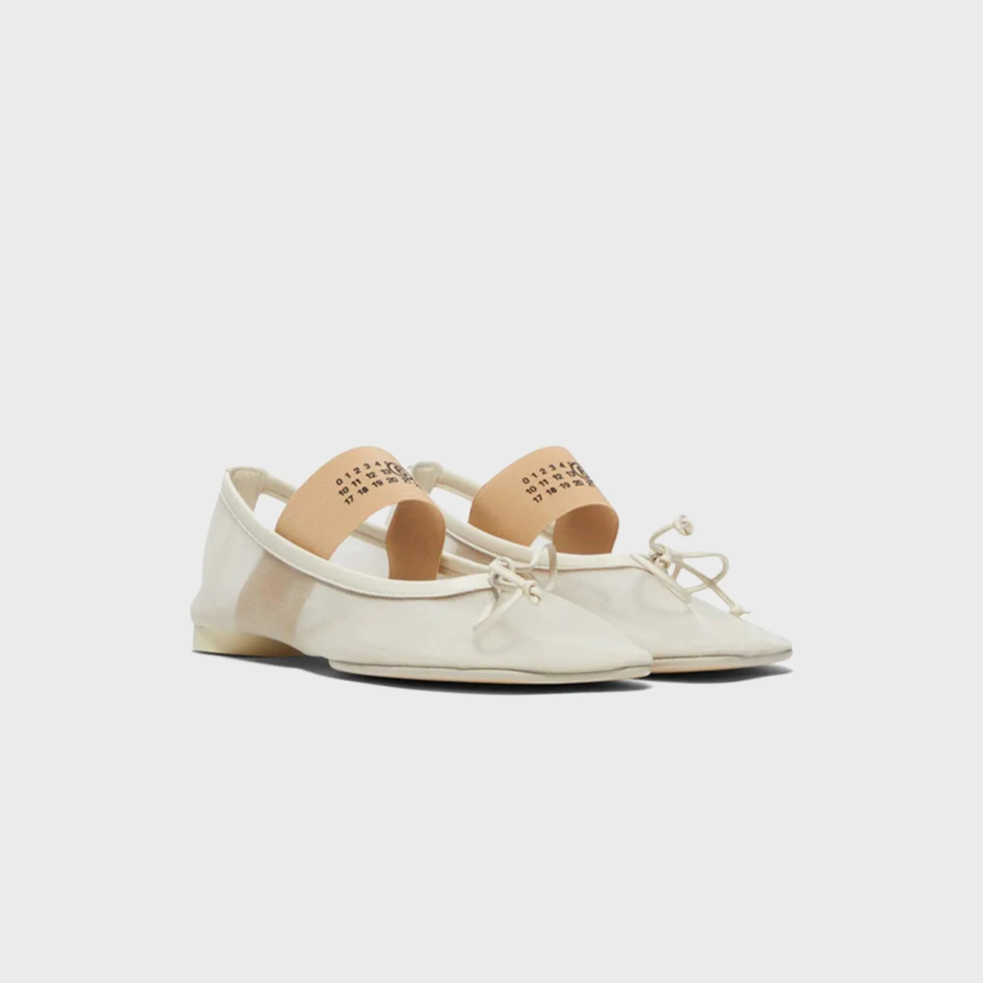 Mm6 Maison Margiela Anatomic Numeric Ballerina - Bleached Sand Welded Construction Anti - Fatigue Advantage