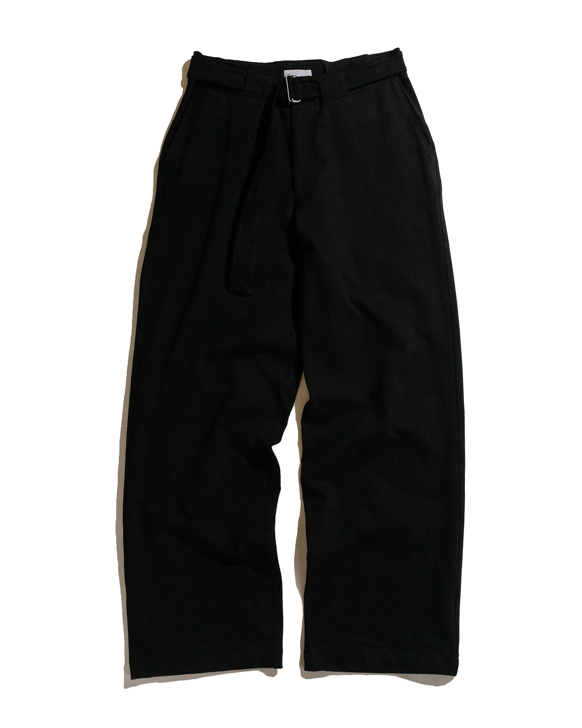 Needlepoint Lady White Co. Belted Jersey Trouser Black