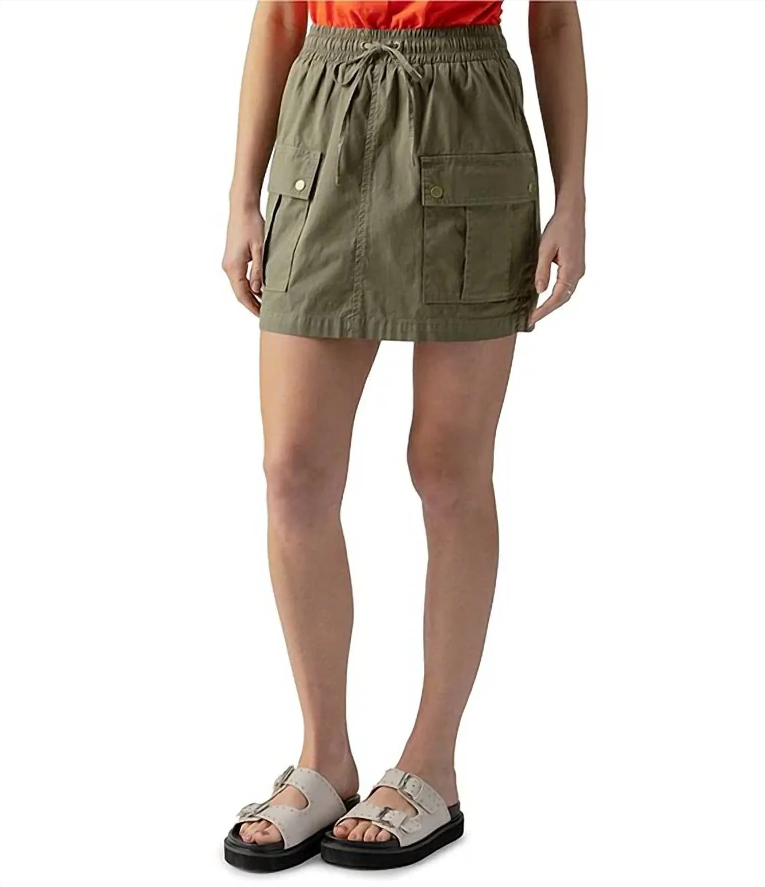 Jupe Cargo Pull En Olive Brûlé