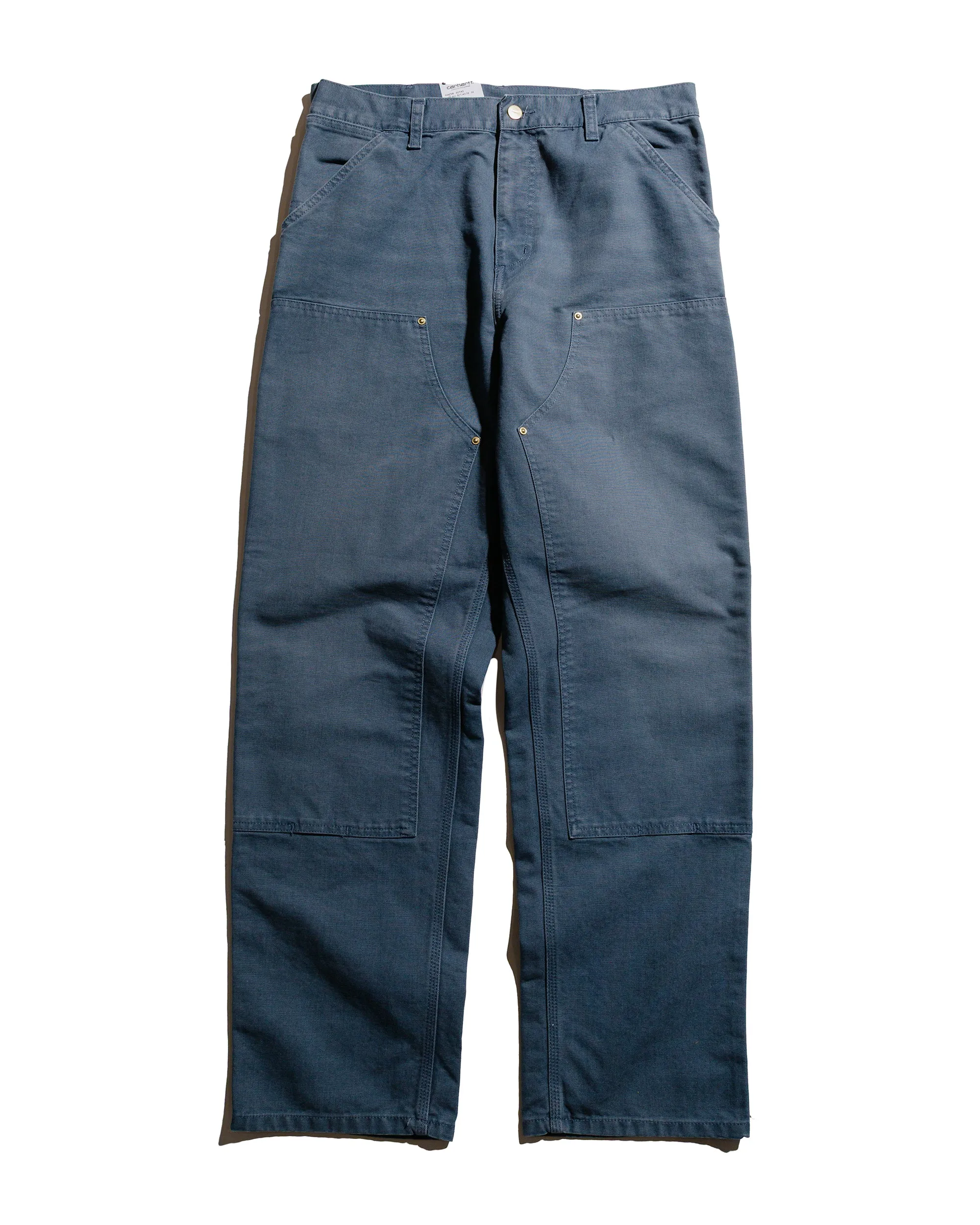 Carhartt W.I.P. Double Knee Pant Canvas Dusky Blue Stone Canvas Anti - Falsehood Strong Yarn Blend