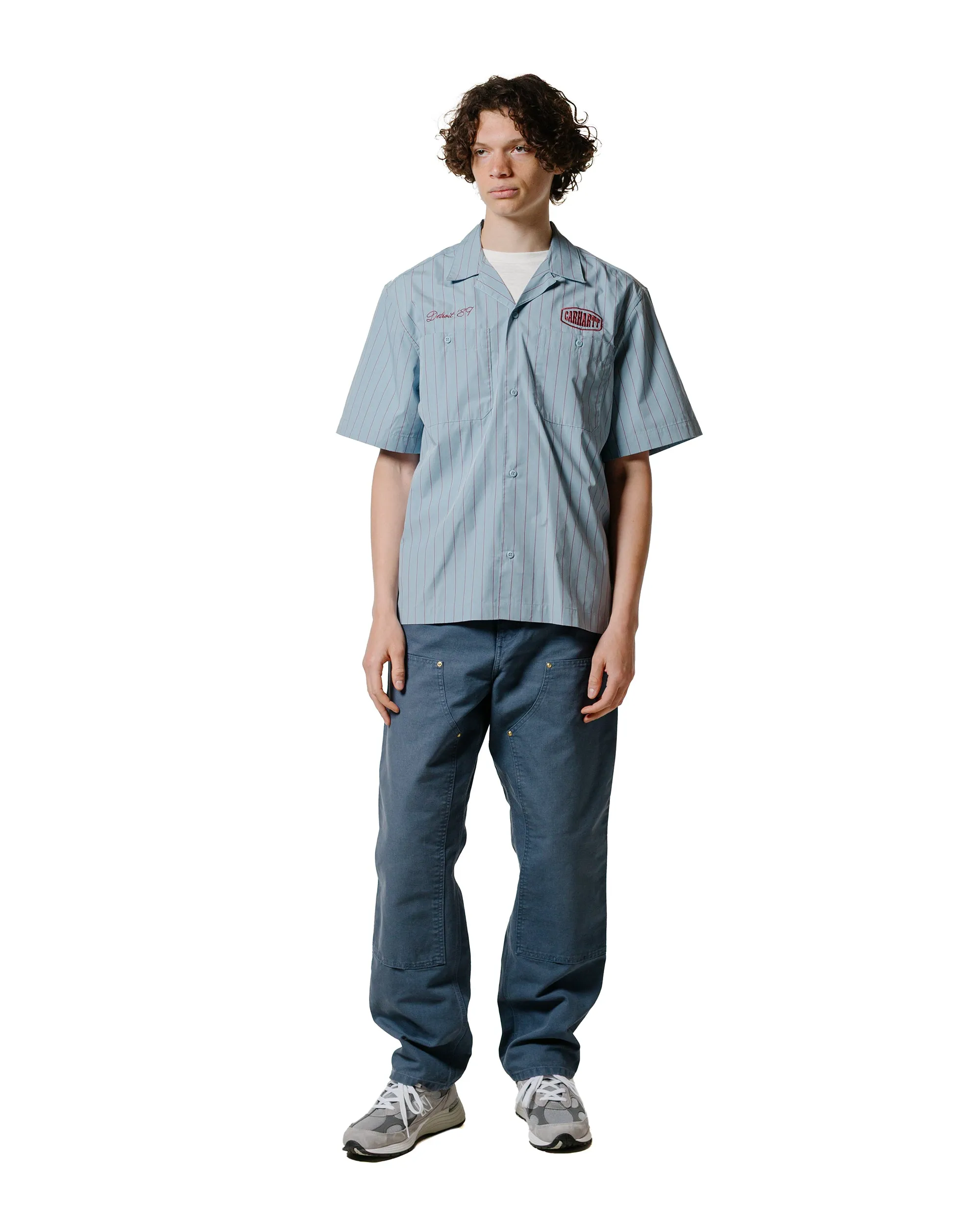 Comfortable Steamer Safe Carhartt W.I.P. Double Knee Pant Canvas Dusky Blue Stone Canvas