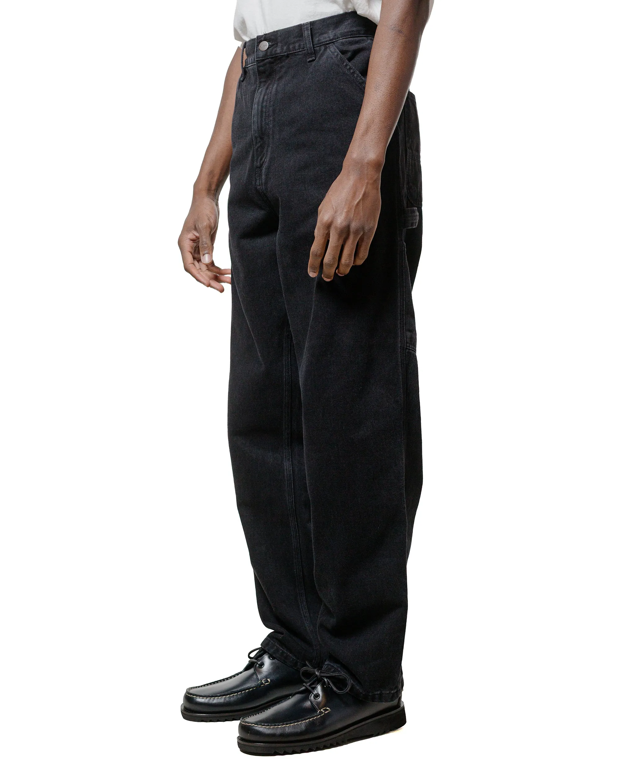 Carhartt W.I.P. Single Knee Pant Black Stone Washed Anti-Fake Data Stretch Linen