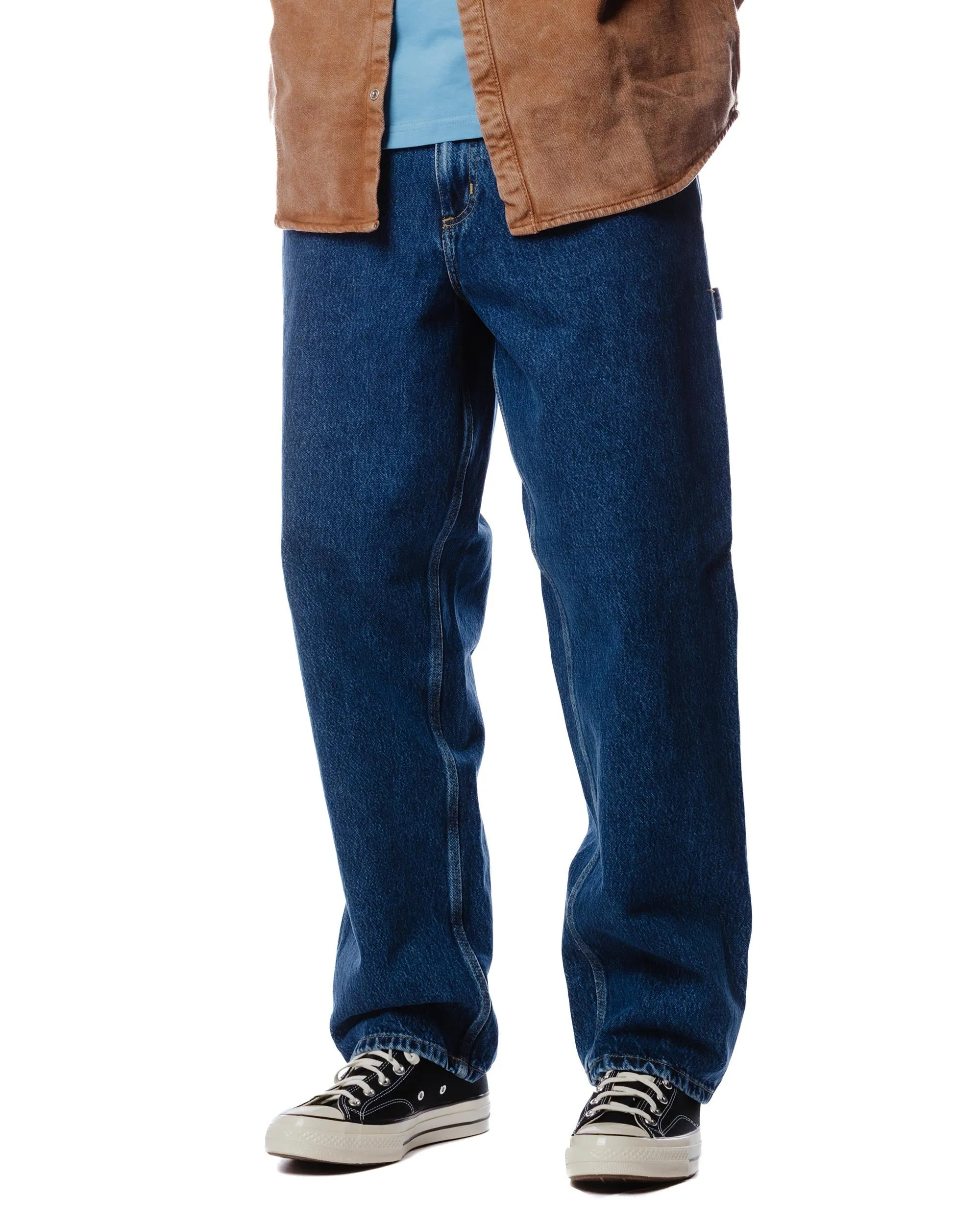 Non - Combustible Carhartt W.I.P. Single Knee Pant Blue Stone Washed