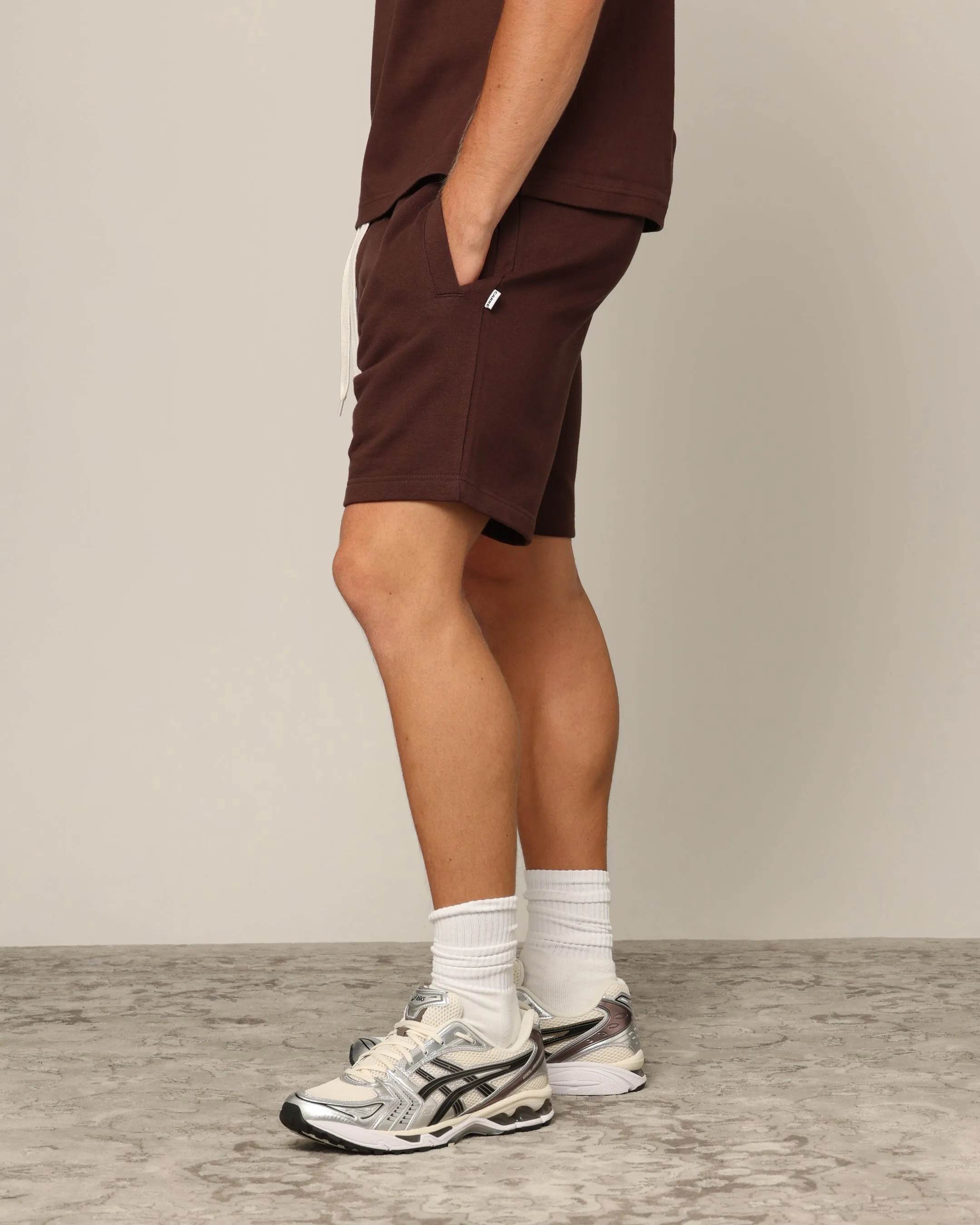 Carré Blanc Shorts de Sport Classiques Marron