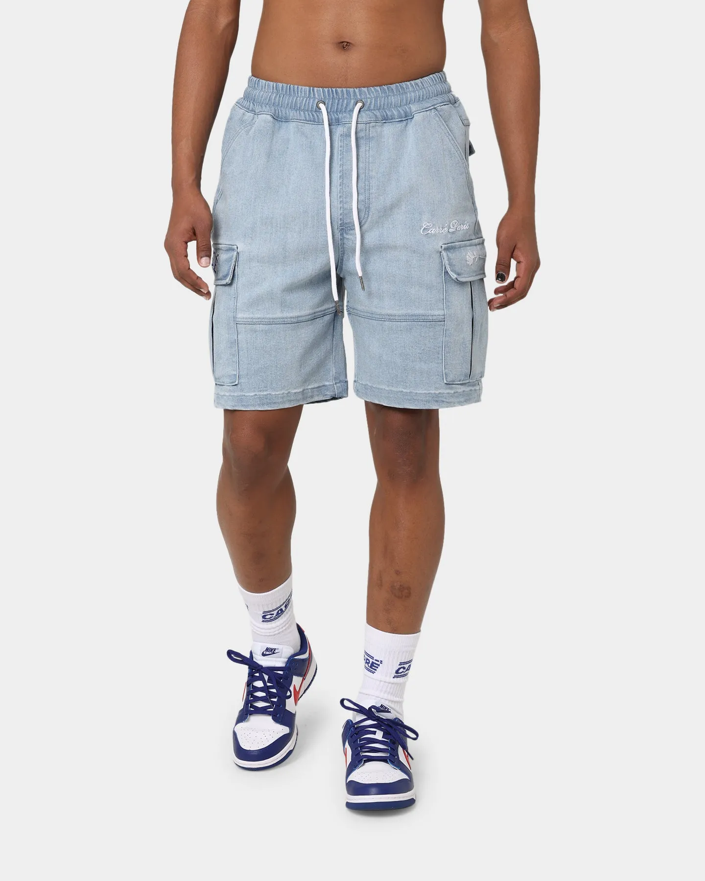 Carr?? Shorts Cargo Denim Paris Vintage Bleu