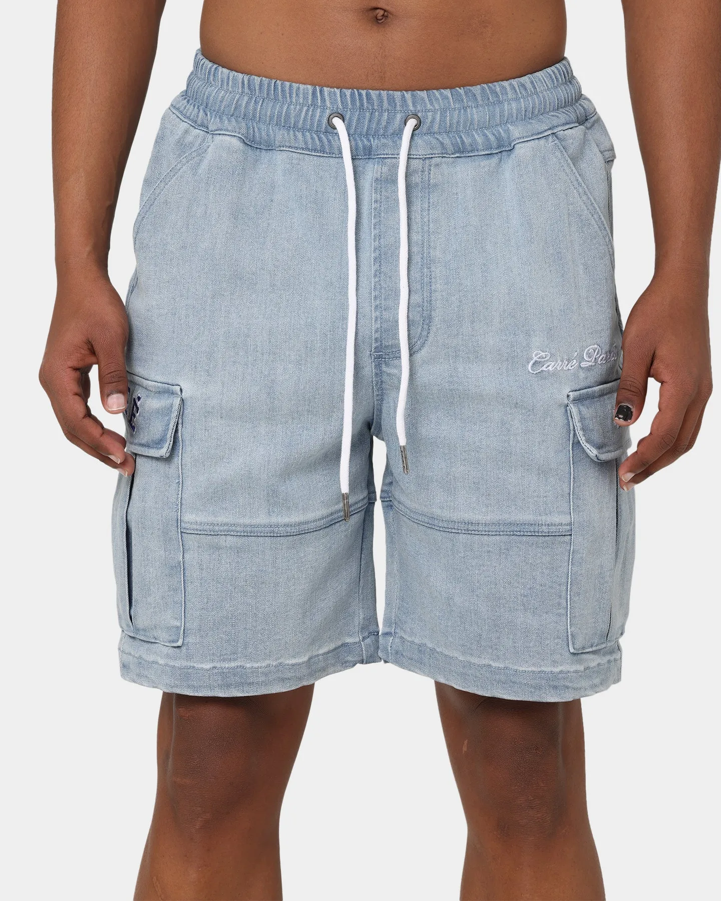 Carr?? Shorts Cargo Denim Paris Vintage Bleu