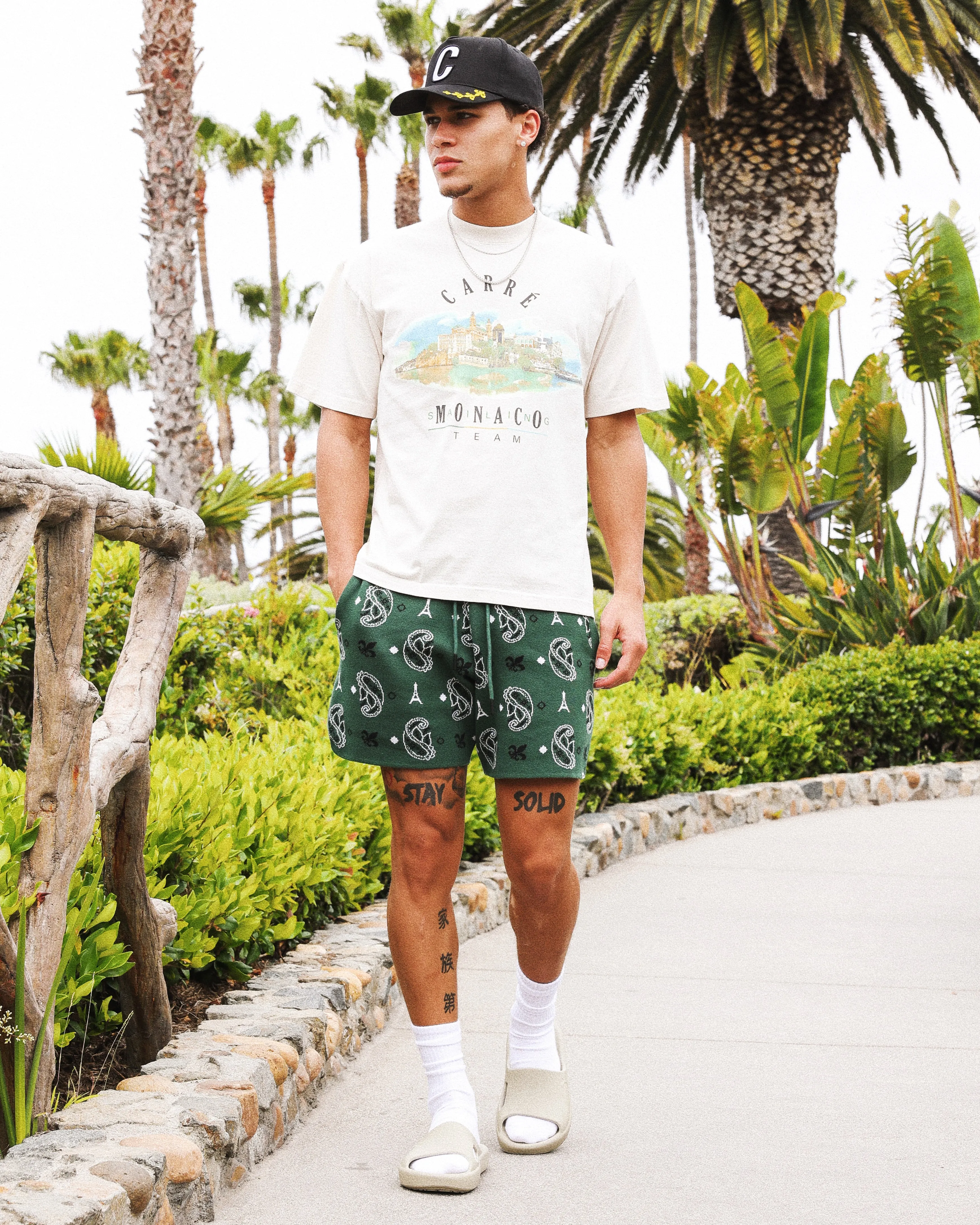 Carre Big Bandana Shorts Tricotés Vert