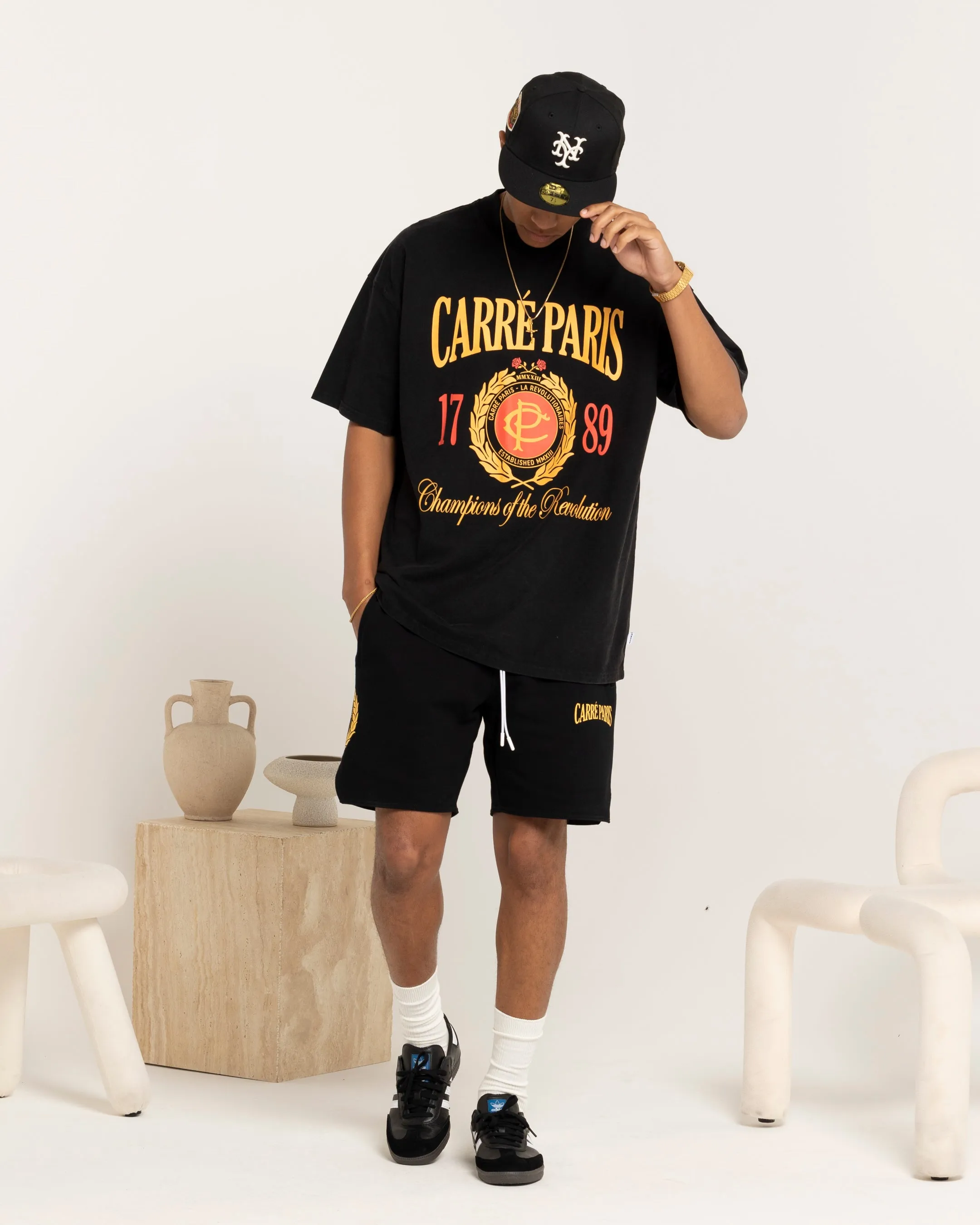 Short de sport Carre Decade Noir