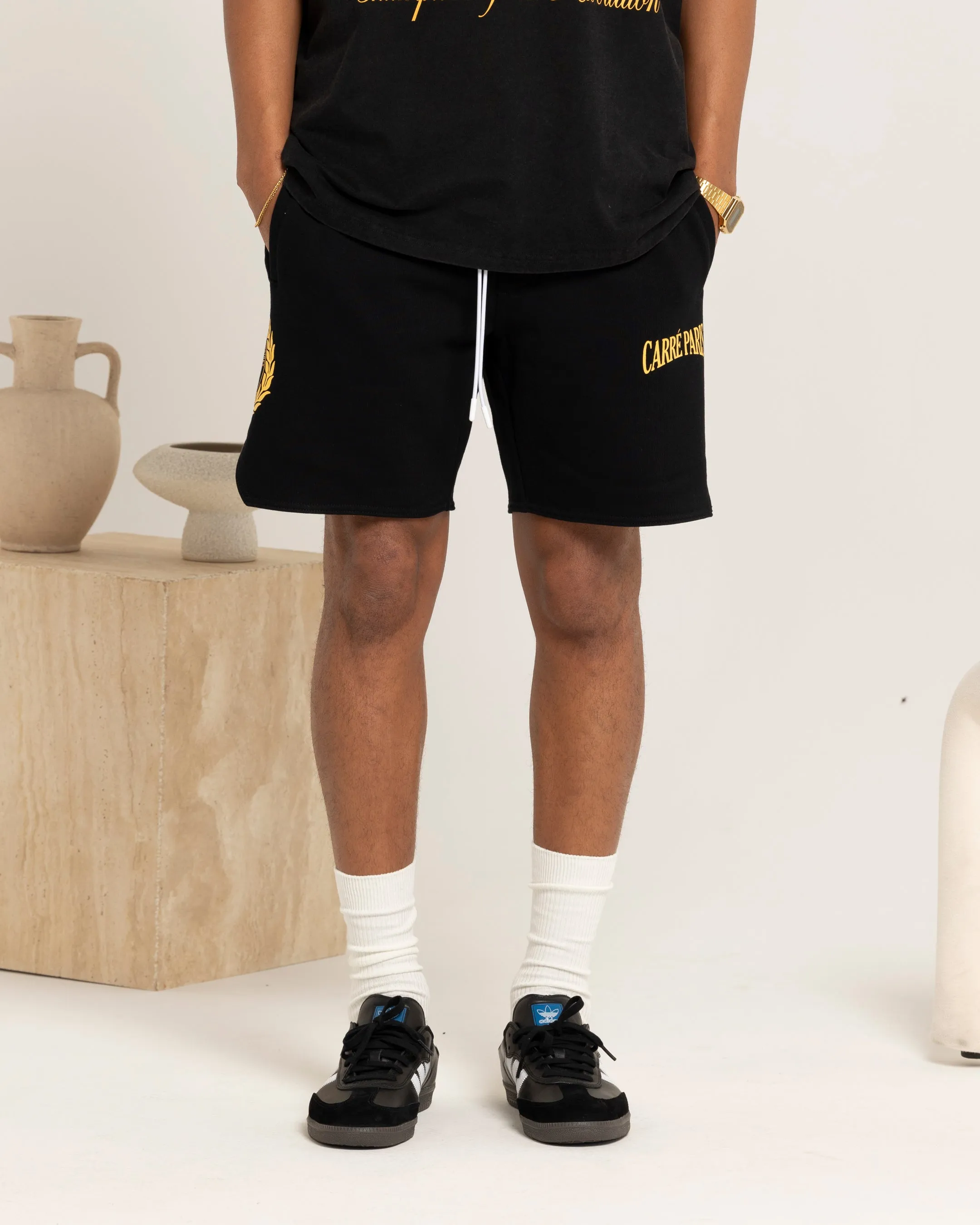 Short de sport Carre Decade Noir