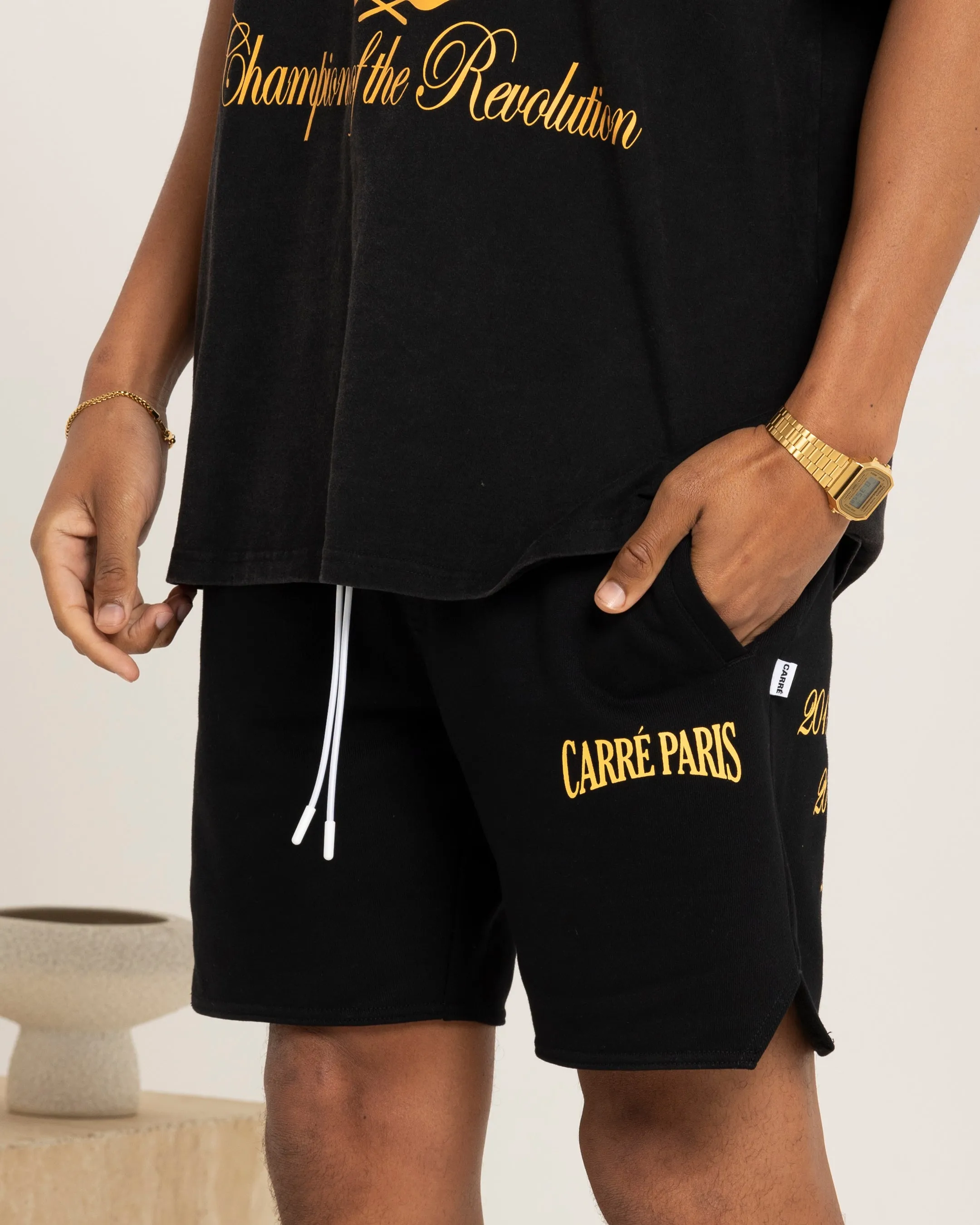 Short de sport Carre Decade Noir