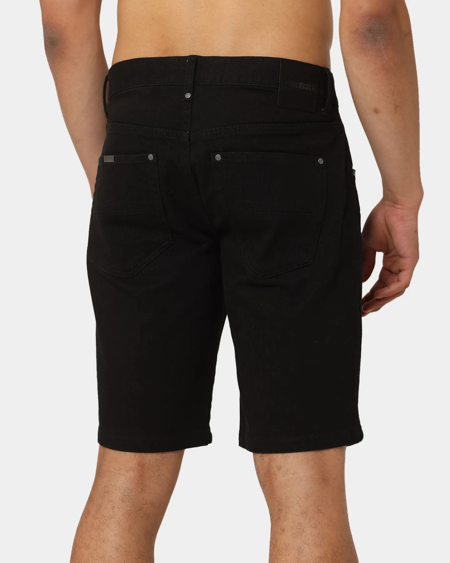 Short en Jean Carré Relâché Noir